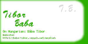 tibor baba business card